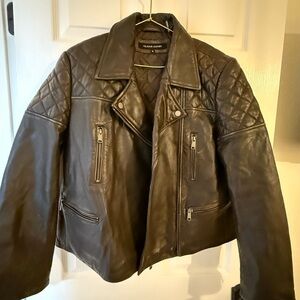 Wilsons Leather Quilted Brown Rebecca leather motorcycle quilted  jacket NWT XL
